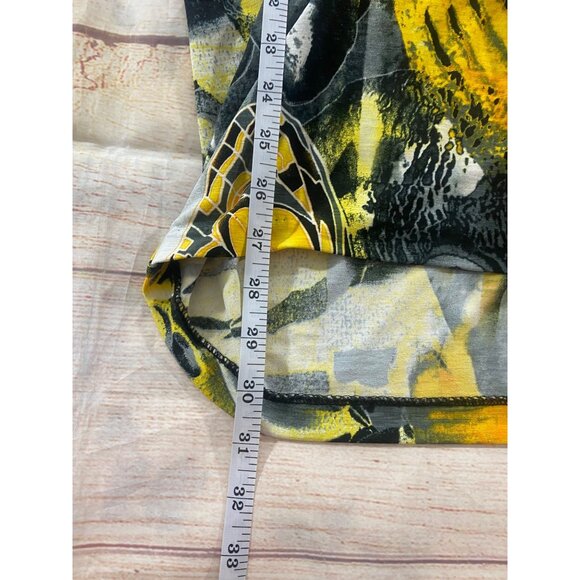 Vintage Cache Women's Yellow And Black Butterfly Halter Mini Dress Y2K - Large - Picture 5 of 8